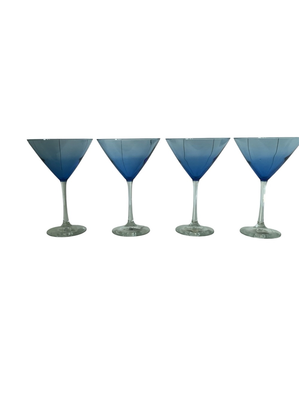 Blue Ombre Martini Glasses - Set of 4